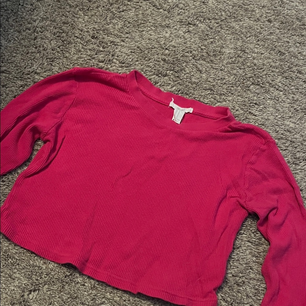 Forever 21 Vibrant Pink Ribbed Top